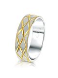 Lucardi Heren Vriendschapsring Capri - Ring - Vaderdag Cadeautje - Staal - Zilver- en Goudkleurig