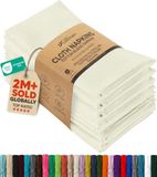Utopia Kitchen Stoffen Servetten [12 Pak, Ivoor] 46x46 cm Katoen Blend Wasbaar en Herbruikbaar Tafel Diner Servetten voor Hotel, Lunch, Restaurant, Bruiloften, Evenement en Partijen