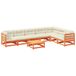 vidaXL 8-delige loungeset met kussens, massief grenenhout, wasbruin