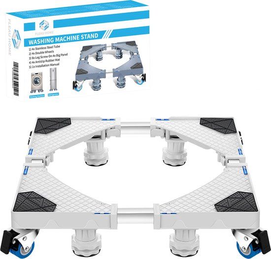 Fleau Home Wasmachine Verhoger PRO - Max 500KG - Met Wielen - Verstelbaar - Droger, Koelkast Kast - Meubelroller - Stapelkit - Opbouwmeubel - Wit