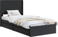 vidaXL Bedframe met opbergruimte en hoofdbord Zwart 75 x 190 cm