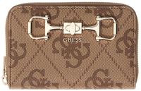 Guess Janie Logo SLG Medium Zip Around Dames Portemonnee - Latte Logo - PU - One Size