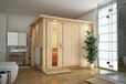 Karibu Gobin Sauna mit Dachkragen