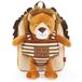 Pluche Perletti Pluche Rugzak Kinder 3 4 5 Jaar met Knuffeldier - Kleine Backpack Kleuterschool met Verwijderbaar Knuffelbest - Kindertas Zacht met Teddybeer voor Peuter Meisje Jongen - 22x25x3 cm (Leeuw)