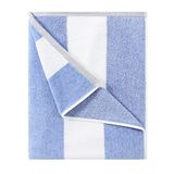 HENBAY Pluizige oversized strandhanddoek - pluche dikke grote 178 x 70 cm katoenen badhanddoek, blauw gestreept sneldrogend zwemmen cabana handdoek (Pack van 1)