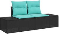 vidaXL Banc de jardin avec coussin 184 x 62 x 69 cm poly rotin