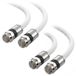 Cable Matters 2-Pack CL2 In-Wall Rated (CM) RG6 Quad afgeschermde coaxiale patchkabel in wit 25 voet
