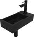 INK - Fonteinpack Quartz Rechts incl. Fonteinkraan - Design Sifon - Design Plug en Montageset - 360x180x90 Mm - Quartz Zwart/mat Zwart