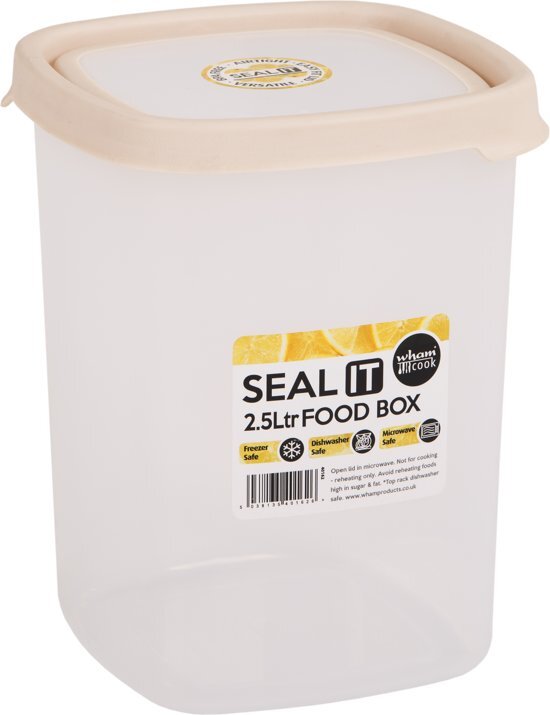 Wham Seal It Vershouddoos - Vierkant - 2 5 Liter - Set van 2 Stuks - Creme