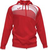 Joma Supernova II Jas Met Kap Kinderen - Rood / Wit | Maat: 152