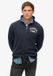 Superdry Athletic Essentials sweatshirt met halve rits Heren Bradley Navy