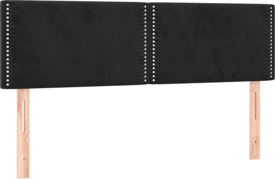 vidaXL Hoofdbord 144x5x78/88 cm fluweel zwart