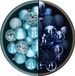 Decoris kerstballen - 74x st - kobalt blauw en ijsblauw - 6 cm - kunststof