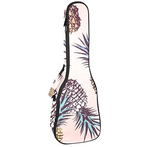 Mersov Tenor Ukulele Gigbag Waterdichte Ukelele Case Gewatteerde Rugzak, Geweldig voor Sopraan Concert (21/23/24") Fruit Ananas Roze