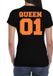 Bellatio Decorations Koningsdag shirt voor dames - Queen - zwart - glitters - feestkleding XS