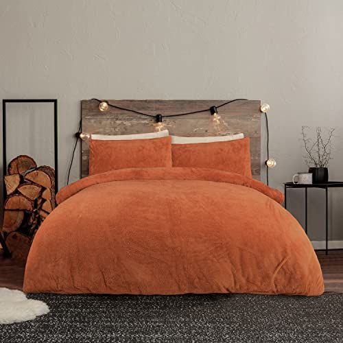 Sleepdown Teddy Fleece Roest Oranje Dekbedovertrek Tweepersoons (200x200)