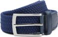 Suitable Geweven Riem Donkerblauw (navy) - Maat 105 - Dames en Heren - Elastisch gevlochten stretch riem - 3,5cm breed - Riem gevlochten