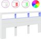 vidaXL Hoofdbordkast met LED-verlichting 200x17x102 cm wit