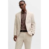 JACK & JONES PREMIUM colbert met linnen beige