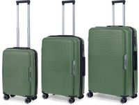 TravelZ Swinger Kofferset 3-delig Lichtgewicht Koffers met TSA-slot Groen