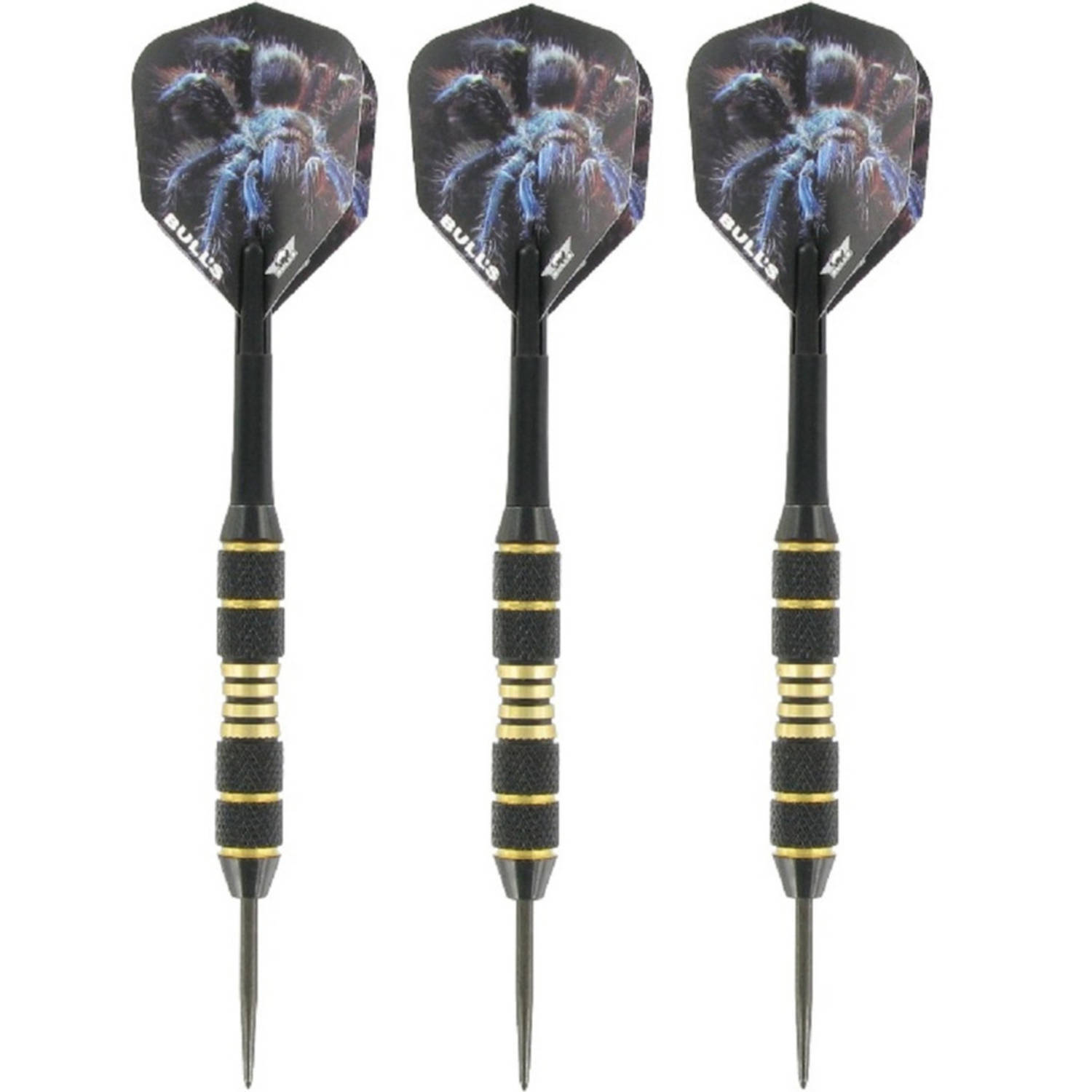 Bulls 1x Set van 3 dartpijlen Tarantula Brass 20 grams - Darten/darts sport artikelen pijltjes messing