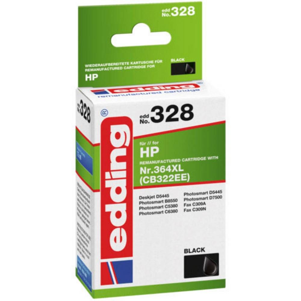 Edding EDD-328 - Inktcartridge - foto zwart - 12 ml - CB322EE - voor HP Deskjet / Officejet / Photosmart