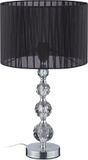Merkloos Relaxdays Tafellamp E27 Kristal Zwart 54 x 29,5 cm