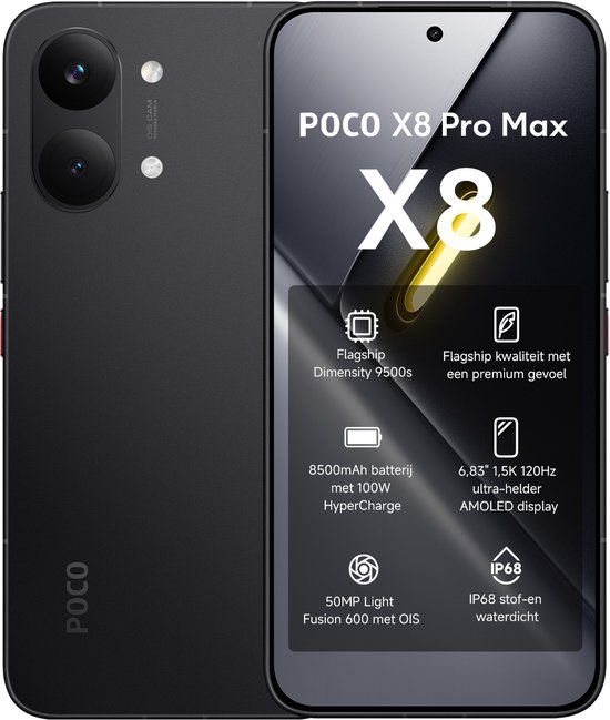 Xiaomi POCO X8 Pro Max - 12 GB RAM - 512 GB - Zwart