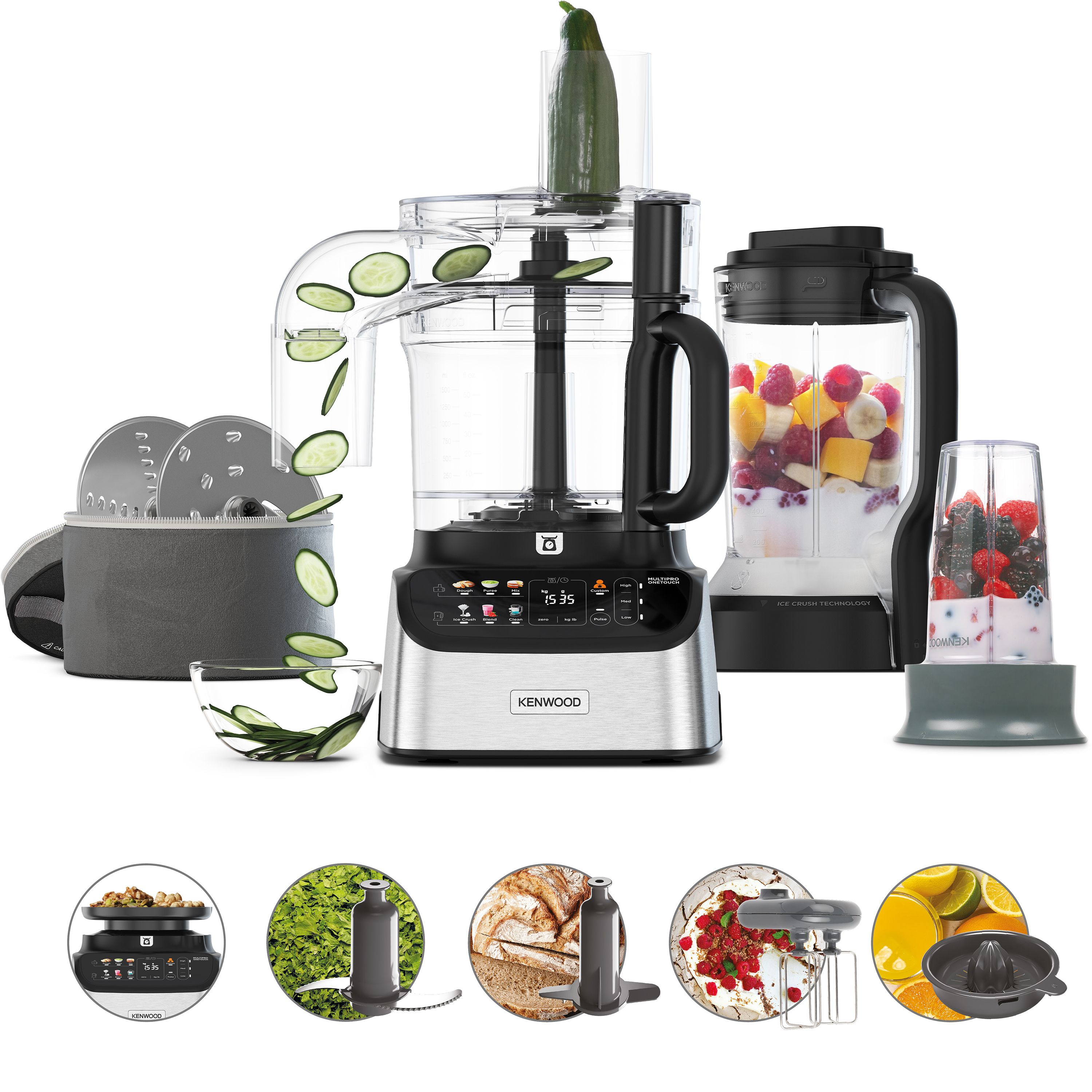 Kenwood FDM73.850SS Foodprocessor - 1000W - 3L - Grijs
