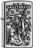 Zippo Sagitarius Geborsteld chroom Metaal