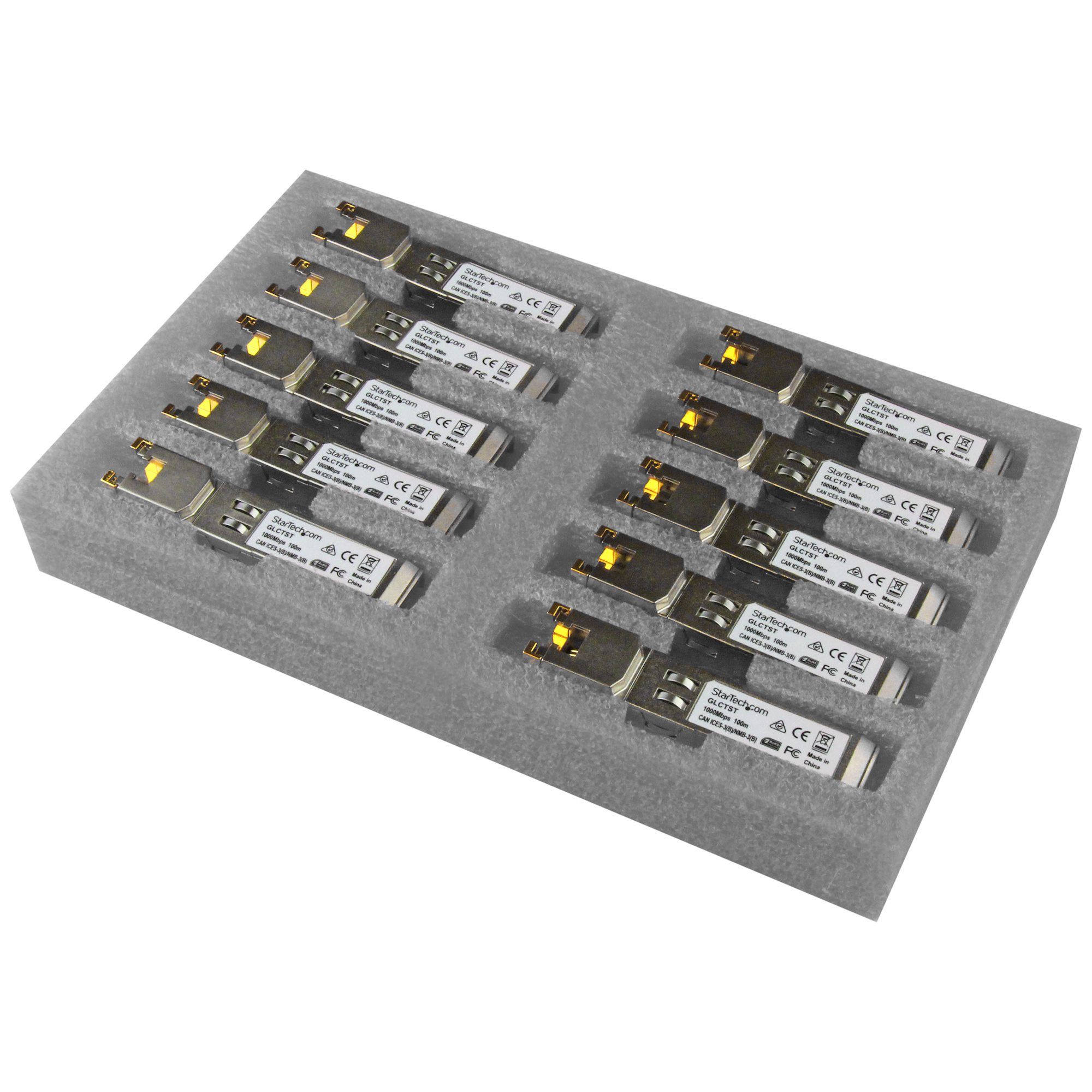 StarTech.com Gigabit RJ45 Copper SFP Transceiver Modules - 10 Pack - Cisco GLC-T Compatible