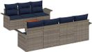 vidaXL Tuinbankenset 8-delig Grijs Polyrattan