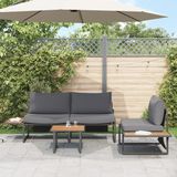 vidaXL Tuinset, 3-delig, Antraciet, Staal