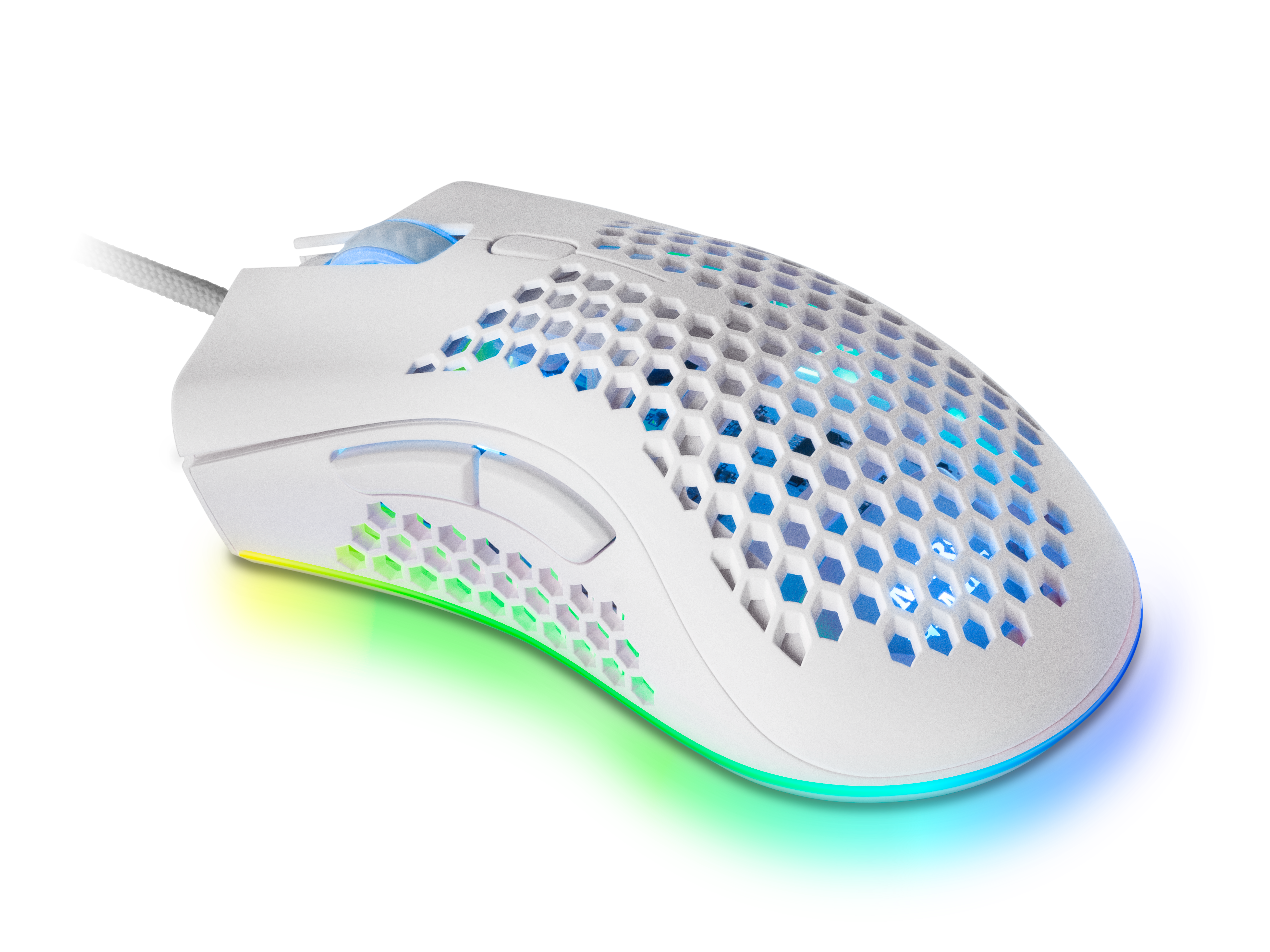 MARS GAMING MMEXW - Muis - Wit - 32000 DPI - 170 cm kabel