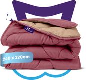 Slaapspeciaal Eazydekbed Series Vintage Rose/Taupe - Dekbed zonder Overtrek - Wasbaar Dekbed - Zomerdekbed - Hoesloos Dekbed - 2 in 1 Dekbed - Dekbed met Vaste Overtrek - 240x220 cm