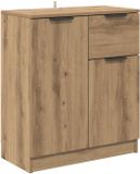 vidaXL Dressoir Artisan Eiken 60 x 30 x 70 cm Bewerkt Hout