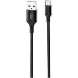 XO Design XO USB-A naar USB-C kabel - 2.4A - snelladen en dataoverdracht - 2 meter - zwart