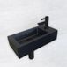 Boss & Wessing Fonteinset Rinka 36x18x9 cm Rechts Mat Zwart Keramiek