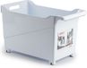 Plastic Forte Opbergbox - wit - 45 x 24 cm - kunststof - op wieltjes