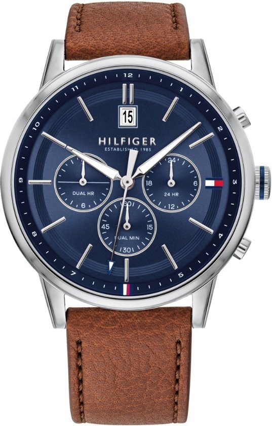 Tommy Hilfiger TH1791629 Horloge - Leer - Bruin - Ã˜ 44 mm