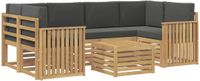 vidaXL - Buiten - bank - set - 7 - st - Wit - en - antracietkleurig - Polyester