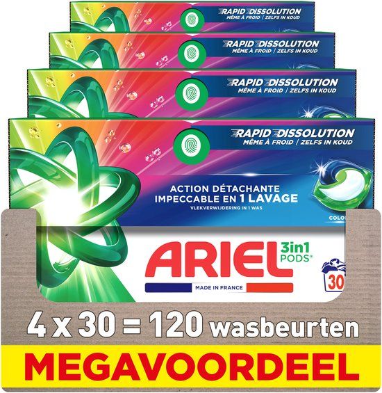 Ariel 3in1 Wasmiddel Pods Kleur - 120 wasbeurten