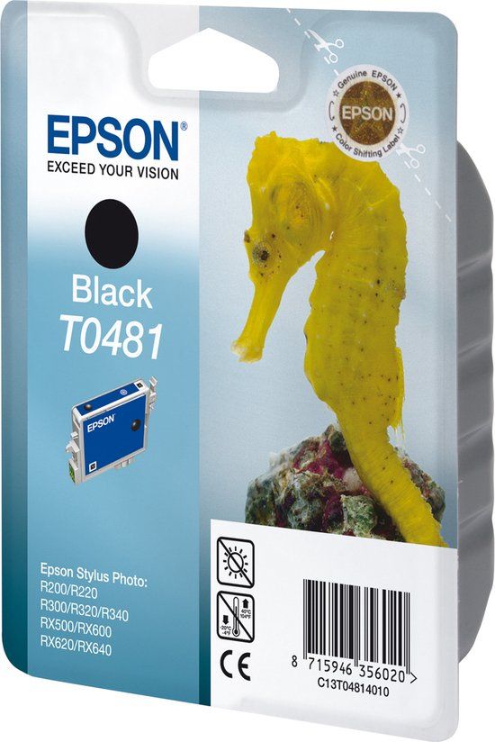 Epson T0481 Black Ink Cartridge - Compatible with Epson Stylus Photo Printers