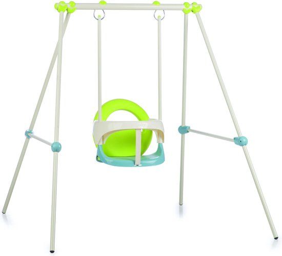 Smoby Metalen Babyschommel - Wit/Groen/Blauw - Max. 25 kg - 6 maanden+