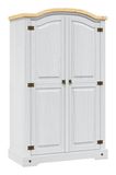 vidaXL Armoire - avec - 2 - portes - pin - style mexicain - Corona - blanc