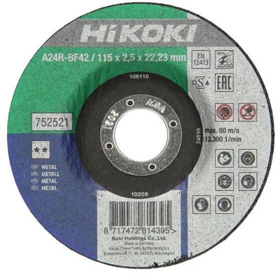 Hikoki Accessoires HiKOKI Doorslijpschijf voor Metaal 115x2,5mm - 752511