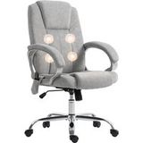 Fauteuil de bureau massant et chauffant, chaise de bureau ergonomique, hauteur et accoudoirs réglables, gris