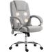 Fauteuil de bureau massant et chauffant, chaise de bureau ergonomique, hauteur et accoudoirs réglables, gris