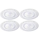 PlasticForte Assiettes de dîner incassables - 10x - plastique - style cristal - transparent - Dia 31 cm