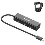 NEEWER USB C Hub Dock met Cold Shoe Mount, 4-in-1 USB 3.1 Gen2 Extender Multiport Adapter Dongle, 100W PD opladen, 10 Gbit/s, 4K 60Hz compatibel met iPhone iPad Mac Android Laptop Field Monitor